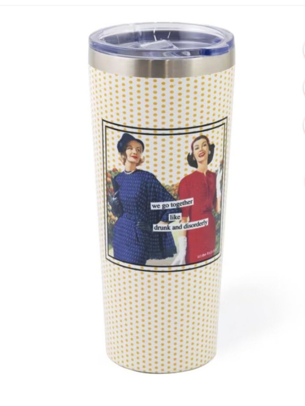 NIB Anne Taintor Stainless Steel Travel Tumbler 22-Ounce Drunk & Disorderly Lid - Picture 9 of 10